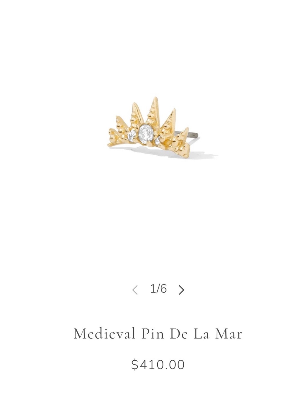 14k Spike Cz Tawapa Stud flat back threadless piercing Earring - Women Jewelry